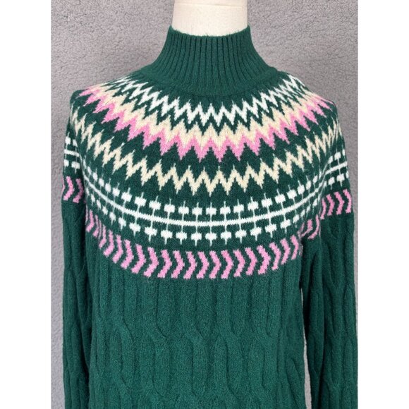Style & Co Women's Green Fair Isle Knit Sweater Size Small Multicolor NWOT's - Picture 2 of 8